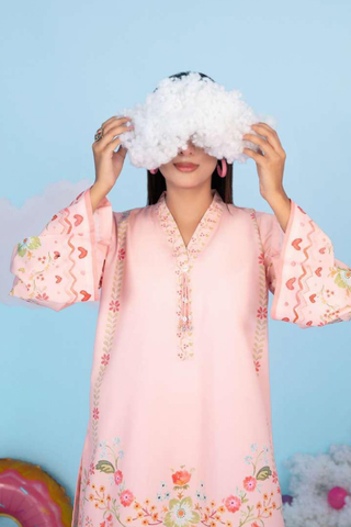 CLOUDS 2 Piece Stitched Printed Crepe Suit D-1