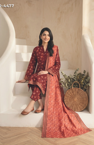 AREEMAN V1 by Shahid Tawakkal | Rotary Printed Lawn 3 Piece Stitched Suit D-1