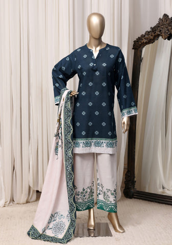Sadabahar Printed Khaddar Winter collection Stitched 3 Piece Suit D-1