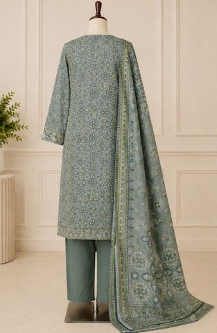 Bin Saeed | Printed Lawn 3 Piece Stitched Suit D-6
