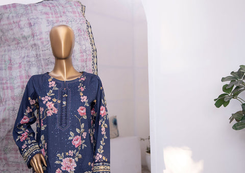 Nayab Vol 02 by HZ Textile Emb Lawn Unstitched 3 Piece  -01