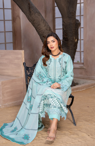 Sehar by Riaz Arts Embroidered Lawn Unstitched 3 Piece Suit Summer Collection D-1