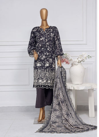 Amyrah Festive Embroidered Lawn 3 Pcs Coll:2025 Sadabahar  D-01 black
