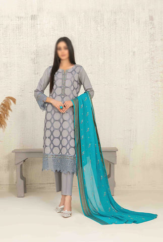 Hiranur Embroidered Schiffli Lawn Semi Stitched By Tawakkal Fab D-3193