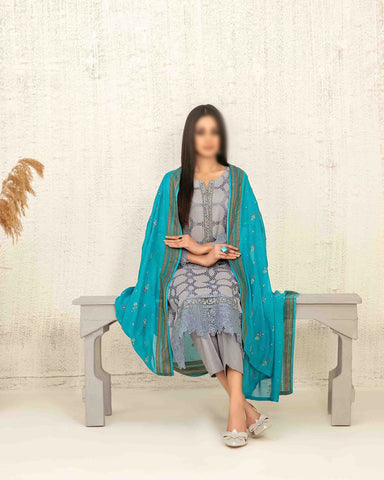 Hiranur Embroidered Schiffli Lawn Semi Stitched By Tawakkal Fab D-3193