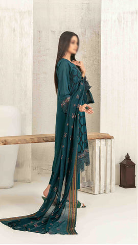 Hiranur Embroidered Schiffli Lawn Semi Stitched By Tawakkal Fab D-3200