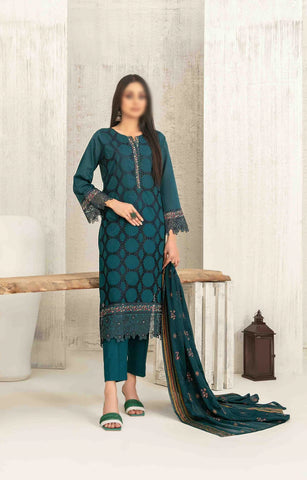 Hiranur Embroidered Schiffli Lawn Semi Stitched By Tawakkal Fab D-3200