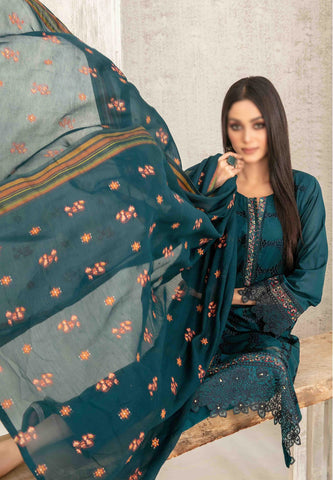 Hiranur Embroidered Schiffli Lawn Semi Stitched By Tawakkal Fab D-3200