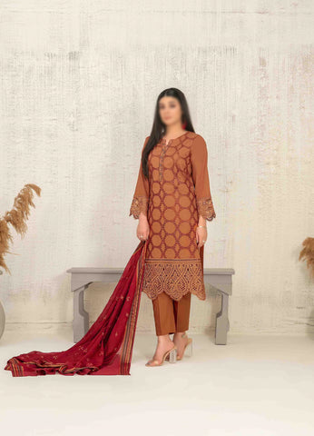 Hiranur Embroidered Schiffli Lawn Semi Stitched By Tawakkal Fab D-3201