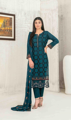 Hiranur Embroidered Schiffli Lawn Semi Stitched By Tawakkal Fab D-3202