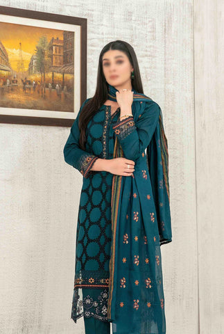 Hiranur Embroidered Schiffli Lawn Semi Stitched By Tawakkal Fab D-3202