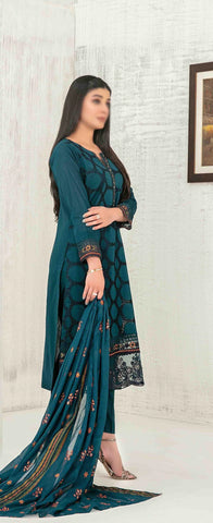 Hiranur Embroidered Schiffli Lawn Semi Stitched By Tawakkal Fab D-3202