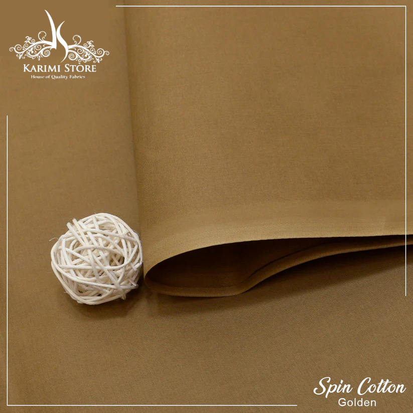 ABR-E-KARAM Spin Cotton Golden – Unstitched Men’s Suit (4.5 Meters)