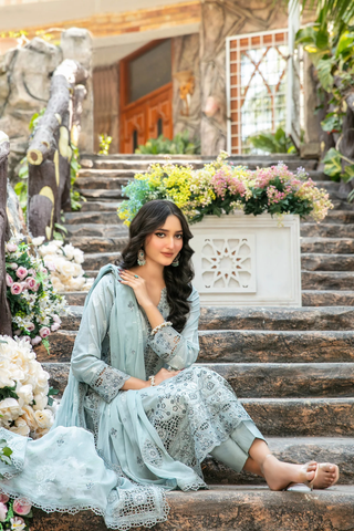 Zindagi by Tawakkal | Embroidered Broshia Lawn 3 Piece Unstitched Suit D-1