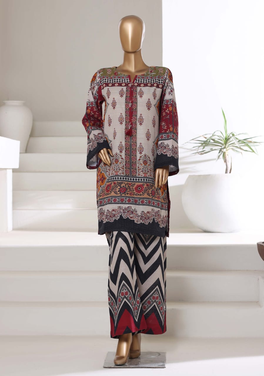 Digital Printed Khaddar 2Piece Stitched Coll-Sadabahar D-2