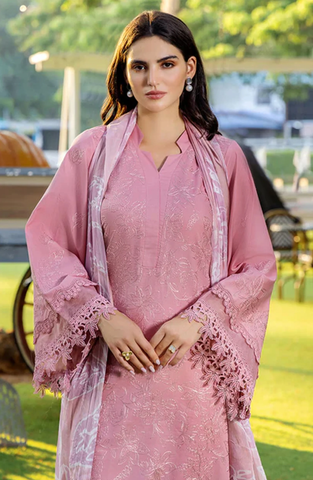 Sole by Sanam Saeed | Embroidered Lawn 3 Piece Unstitched Suit D-1