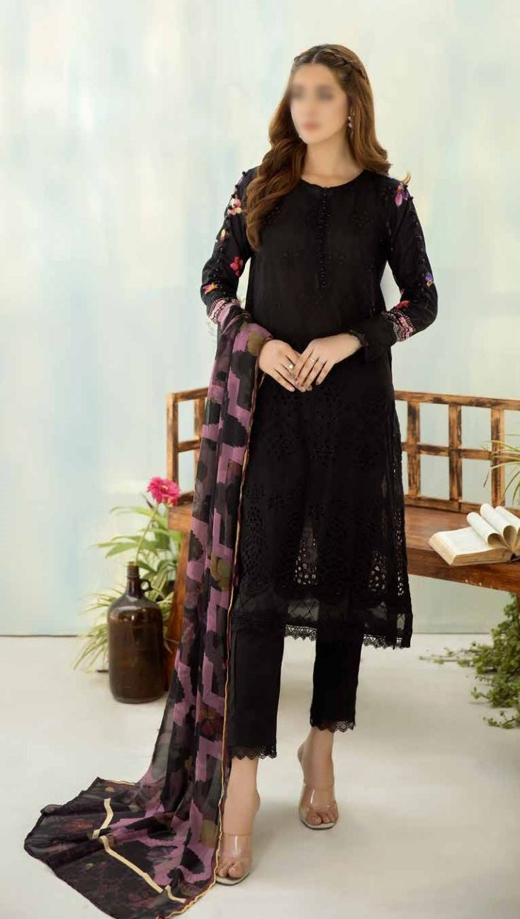 Maya Un Stitched 3 Pics  Chikankari Digital Print Lawn Coll2025 JH943
