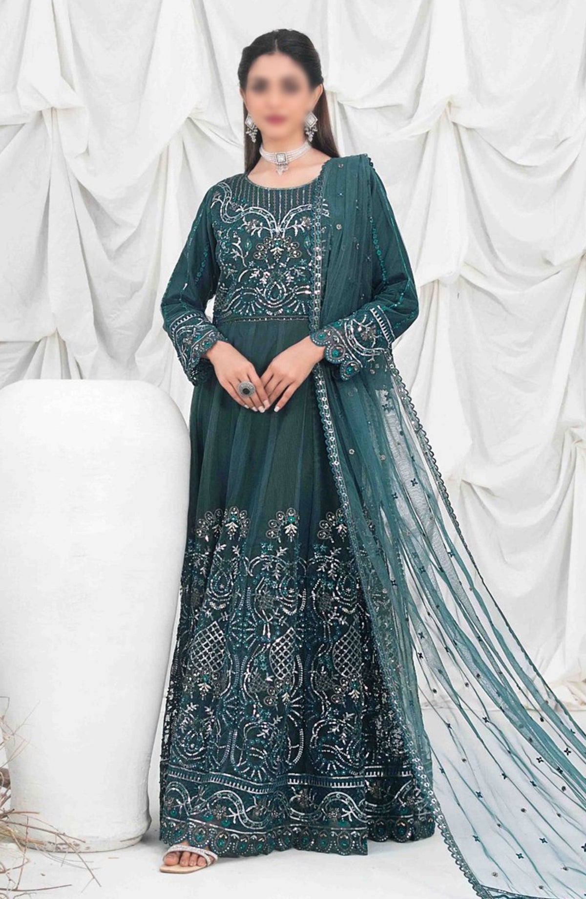 Meharzad Fancy Heavy Embroidered Maxi D-1362