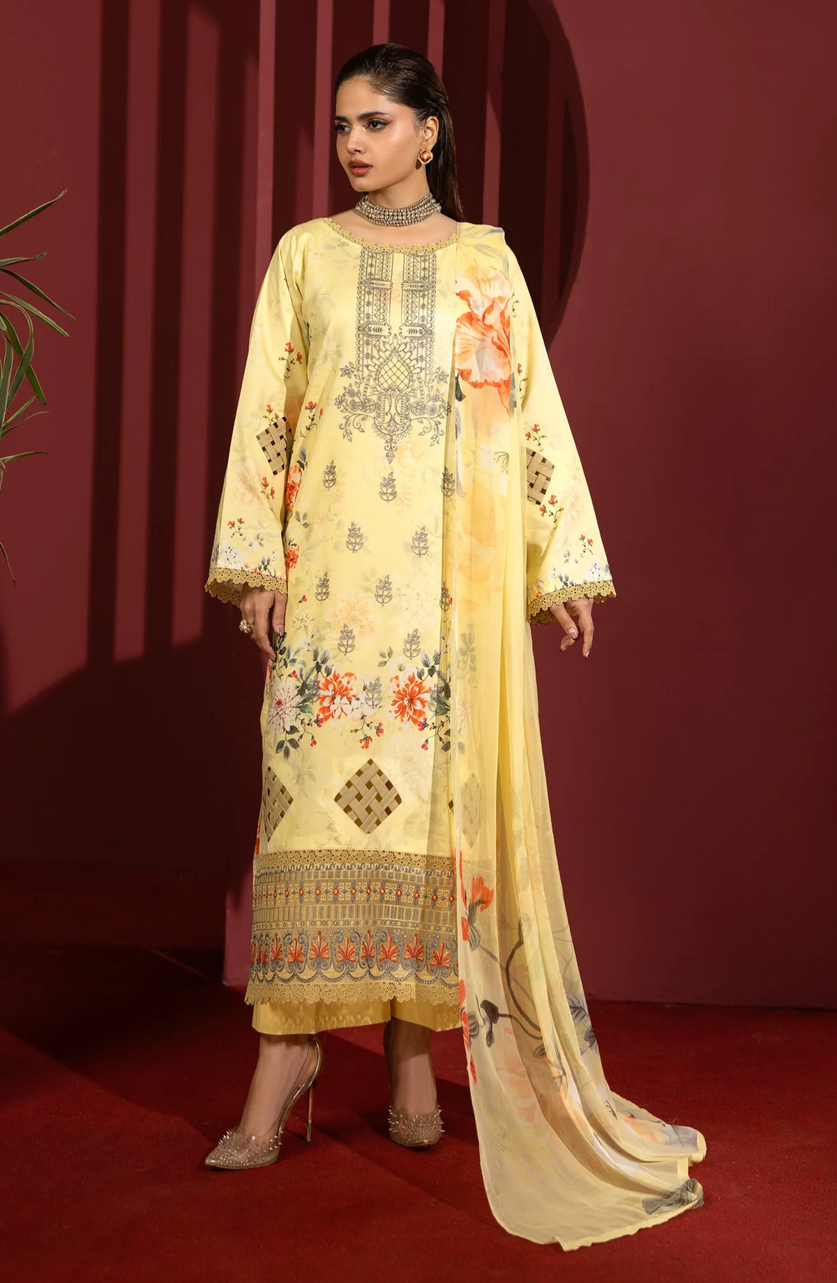Coco by Panache | Embroidered Lawn 3 Piece Unstitched Suit D-15