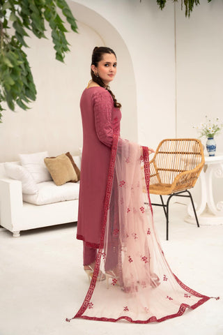 Shibrah Fancy Cotton NET Semi Stitched By Afshan Arts D-01