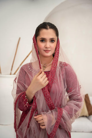 Shibrah Fancy Cotton NET Semi Stitched By Afshan Arts D-01