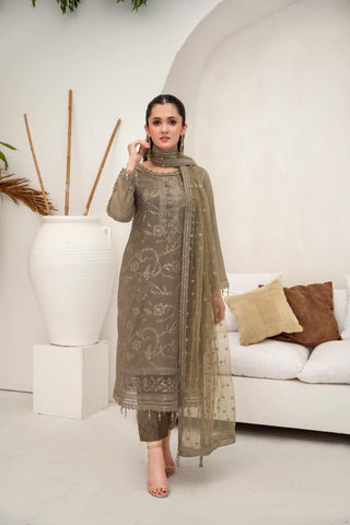 Shibrah Fancy Cotton NET Semi Stitched By Afshan Arts D-04