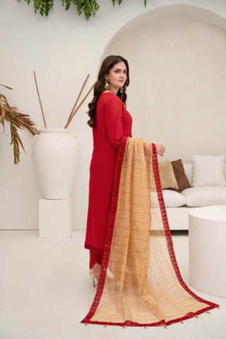 Shibrah Fancy Cotton NET Semi Stitched By Afshan Arts D-05