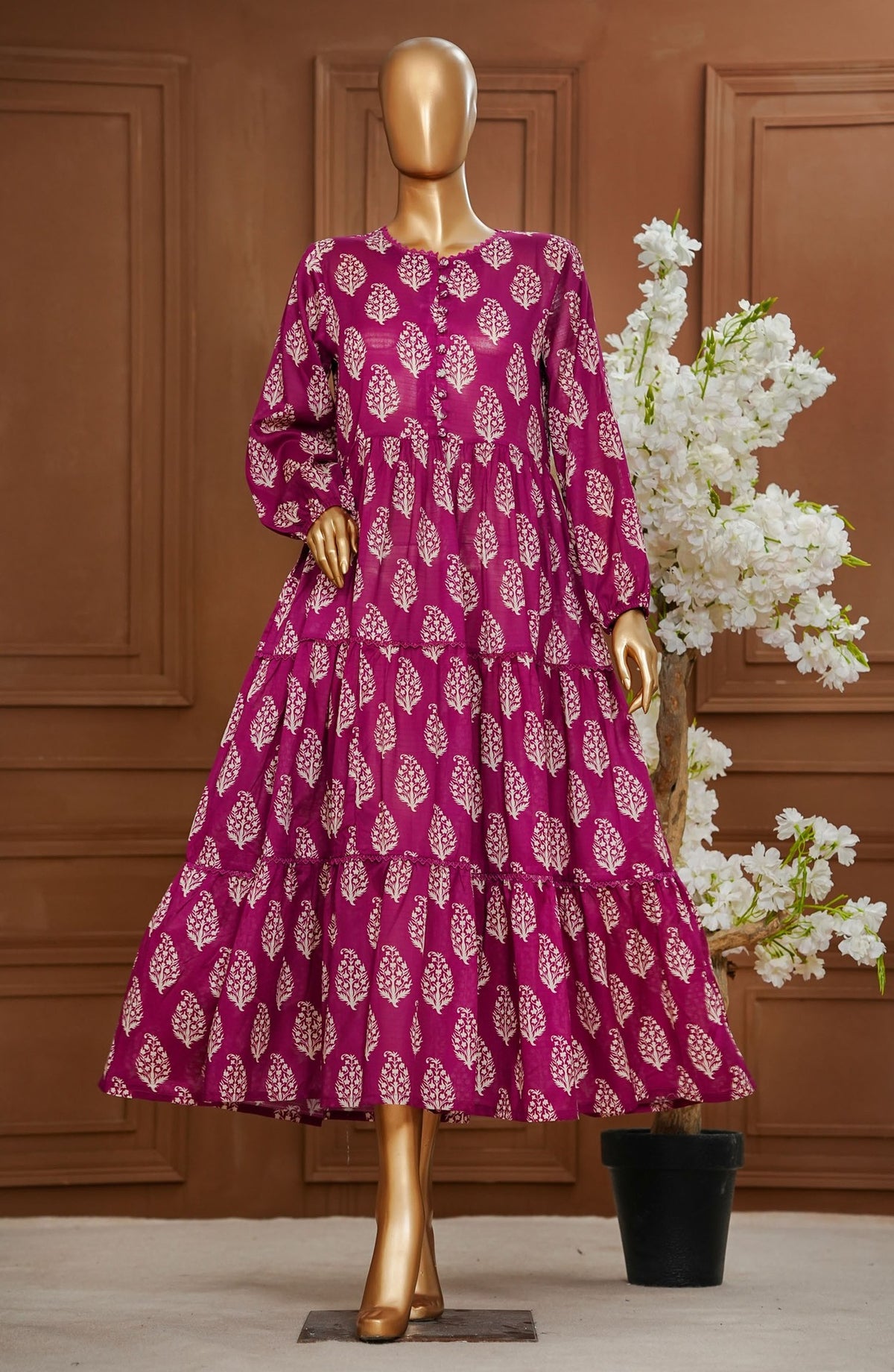 Quadra - Printed Pret Long Frock Coll'25 Vol.6 By Amna Khadija D-01