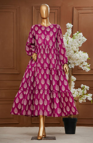 Quadra - Printed Pret Long Frock Coll'25 Vol.6 By Amna Khadija D-01