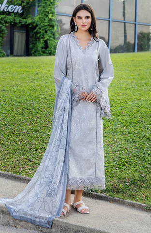 Sole by Sanam Saeed | Embroidered Lawn 3 Piece Unstitched Suit D-2