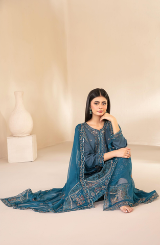 Selma by Shahid Tawakkal | Fancy Embroidered 3 Piece Unstitched Lawn Suit D-2