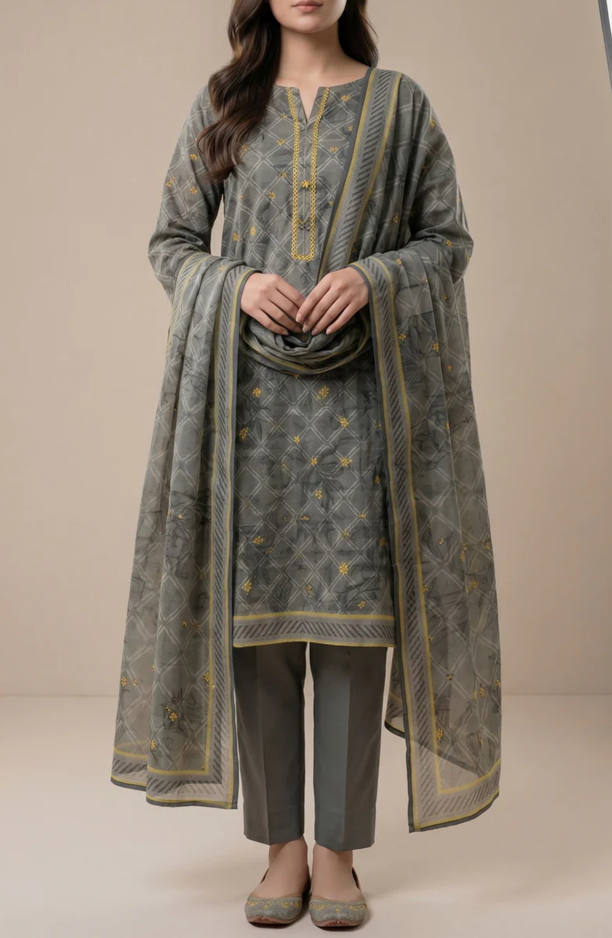 Misri Lawn by VS Textile | Printed Lawn 3 Piece Unstitched Suit D-2