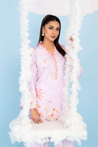 CLOUDS 2 Piece Stitched Printed Crepe Suit D-2