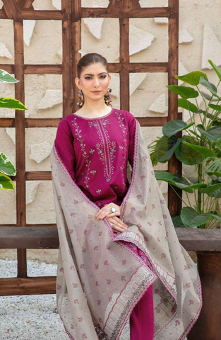 MALA by Shahid Tawakkal | Fancy Embroidered Lawn 3 Piece Unstitched Suit D-2
