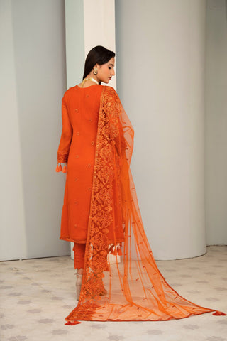 AFSHAN ARTS SANGEET LUXURY CHIFFON FORMAL 3PC SEMI STITCHED COLLECTION D-1