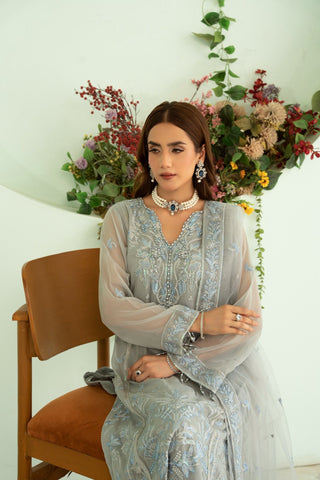 AFSHAN ARTS SANGEET LUXURY CHIFFON FORMAL 3PC SEMI STITCHED COLLECTION D-3