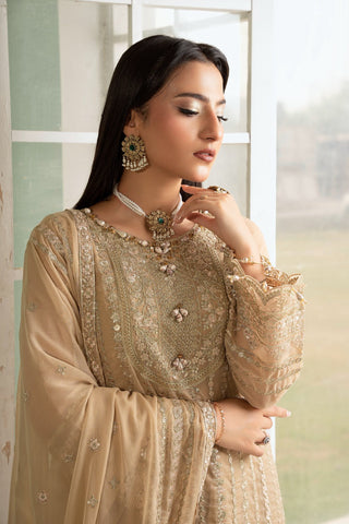 AFSHAN ARTS SANGEET LUXURY CHIFFON FORMAL 3PC SEMI STITCHED COLLECTION D-4