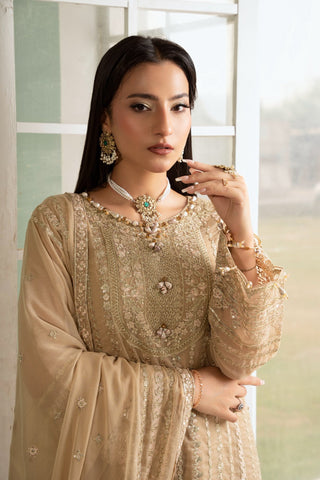 AFSHAN ARTS SANGEET LUXURY CHIFFON FORMAL 3PC SEMI STITCHED COLLECTION D-4