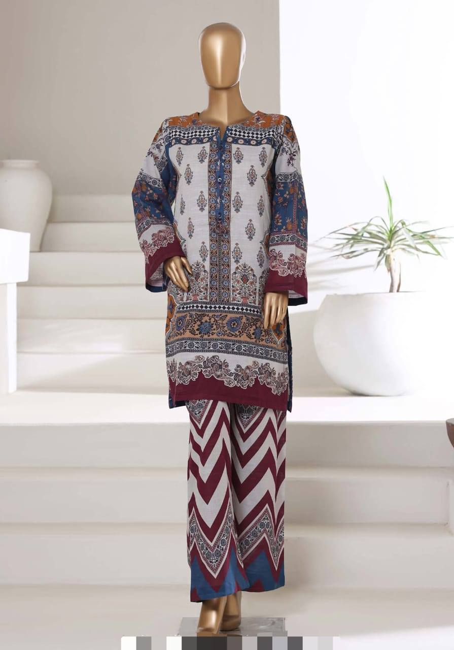 Digital Printed Khaddar 2Piece Stitched Coll-Sadabahar D-1