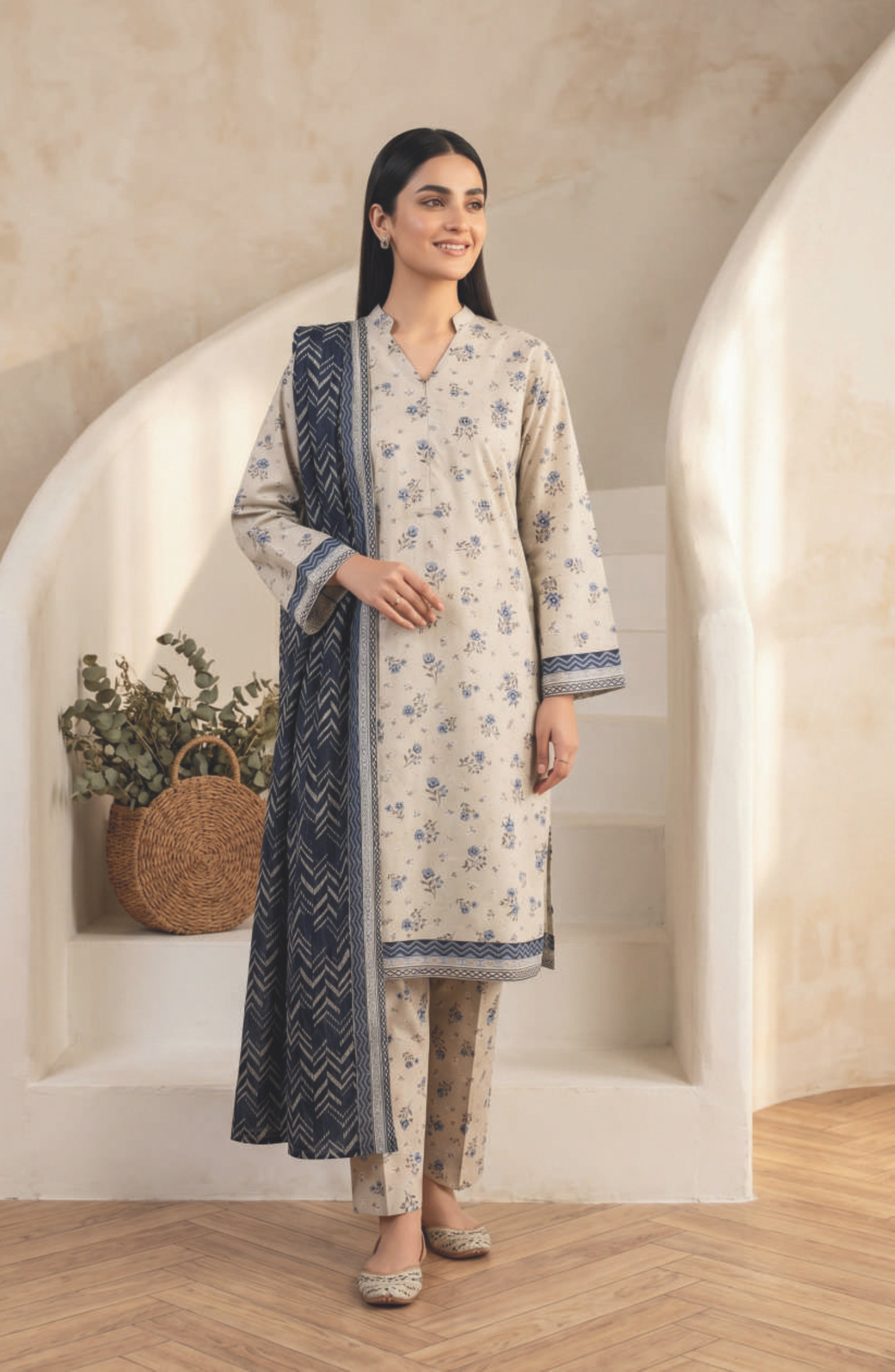 AREEMAN V1 by Shahid Tawakkal | Rotary Printed Lawn 3 Piece Stitched Suit D-3