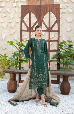 MALA by Shahid Tawakkal | Fancy Embroidered Lawn 3 Piece Unstitched Suit D-3