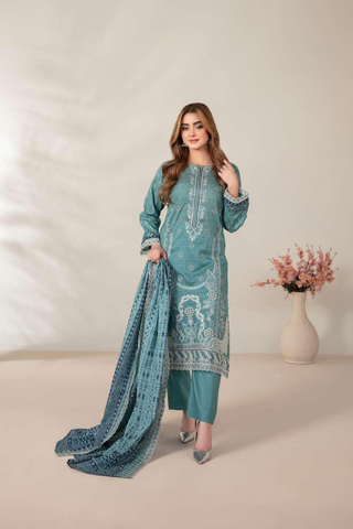 Mamora by Tawakkal Fabrics | Embroidered Digital Printed Lawn 3 Piece Unstitched Suit D-3