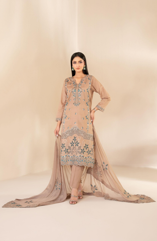 Selma by Shahid Tawakkal | Fancy Embroidered 3 Piece Unstitched Lawn Suit D-3