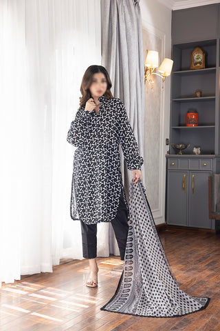Black & White Vol3 Salina Digital Print Un Stitched 3 Pcs By Regalia Textile D-5