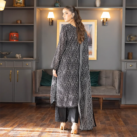 Black & White Vol3 Salina Digital Print Un Stitched 3 Pcs By Regalia Textile D-6