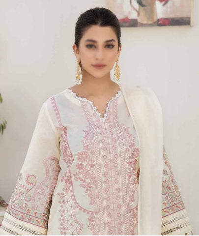 Eshaa Emb Lawn Fancy Dupatta  Unstitched 3 Pcs By Johra 853