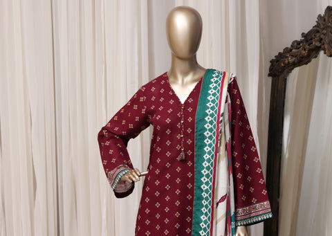 Sadabahar Printed Khaddar Winter collection Stitched 3 Piece Suit D-2