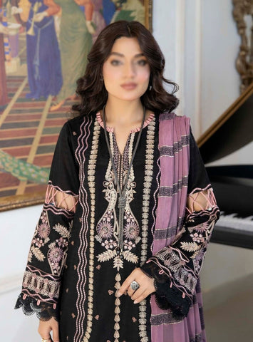 SHAB O ROZ EMB JACQUARD LAWN UN STITCHED 3 PCS JOHRA 866