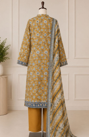 Bin Saeed | Printed Lawn 3 Piece Stitched Suit D-2