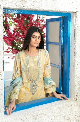 Parizah by Tawakkal | Embroidered Lawn 3 Piece Unstitched Suit D-2